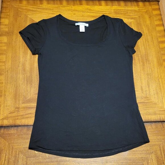 White House Black Market Tops - White House Black Market Black Crew Neck Tee